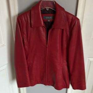Red leather jacket
